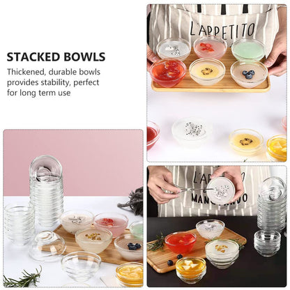 Small Prep Mixing Bowls: 2.3x1.1Inch Mini Prep Bowls Stackable Glass Serving Bowls for Kitchen Prep - Dessert - Dips - Salad - Candy Dishes