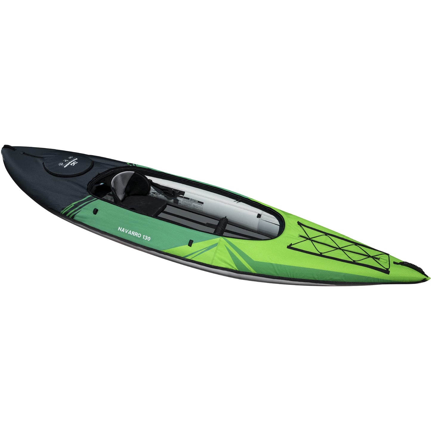 AQUAGLIDE Navarro 130 Convertible Inflatable Kayak with Drop Stitch Floor- 1 Person Touring Kayak without Cover, Green