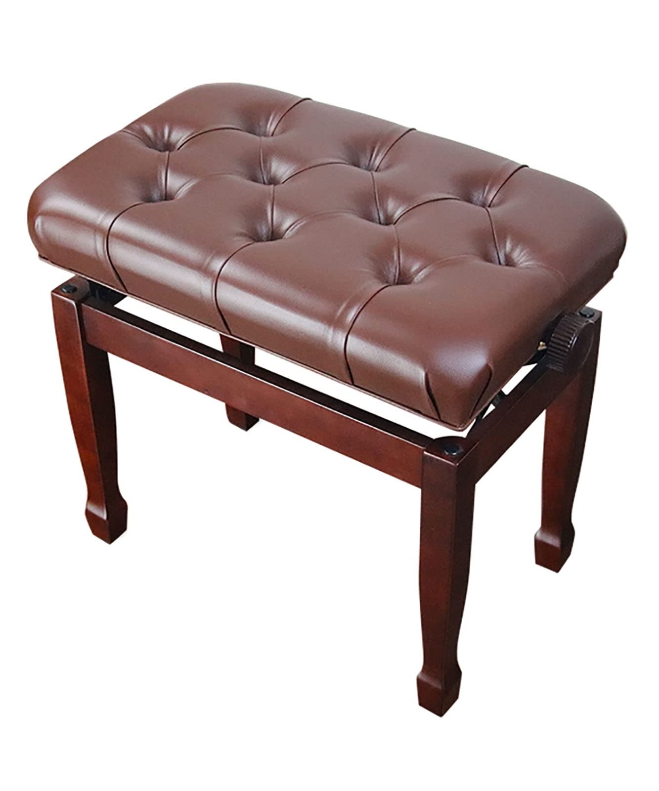 ZOCWJK Piano Stool Dressing Table Stoolpiano Bench Adjustable Height with Thick and Soft Pu Leather Padded (Brown