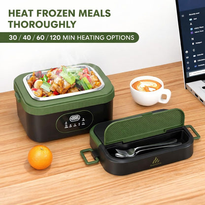 Snidomn Cordless Electric Lunch Box XL 6.3-Cup, 60W Fast Heating Portable Food Warmer with Scheduled Heating, Removable Divider, Large Capacity Heated Lunch Box for Work & Outdoor