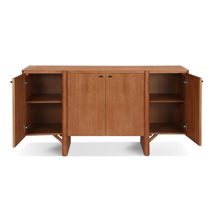 Christopher Knight Home Austen Retro Minimalist Wooden Storage Sideboard, Living Room Cupboard with Shelves, Dining Room/Kitchen Buffet Cabinet, Entryway Display Table, Home Office Credenza, Brown