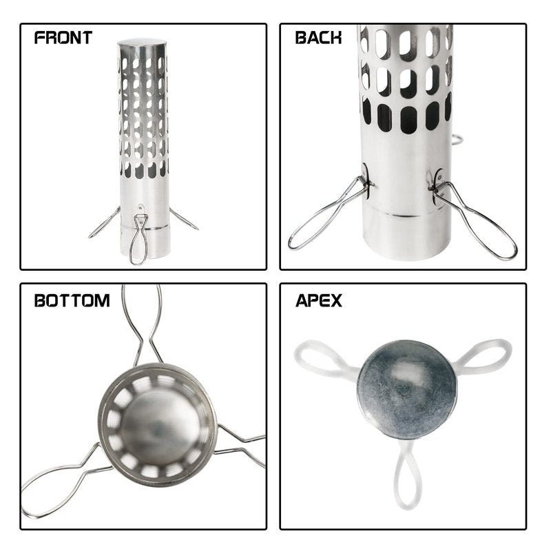 FIREHIKING Spark Arrestor 2.36" Stove Pipe with Ground Nail Wind Rope Carabiner Chimney Rain Cap