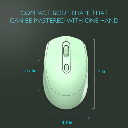 ONE-UP Wireless Mouse, 2.4G, Silent, USB Nano Receiver, for Laptop, Chromebook, PC, Mac, Windows and School Work (Black)