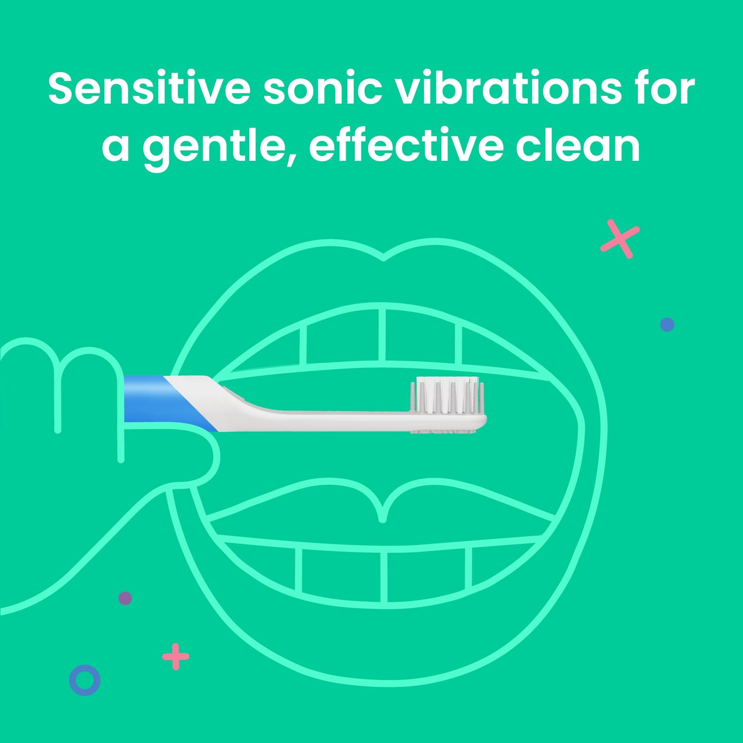 Quip Sonic Toothbrush for Kids with Timer - Includes Extra Brush Head and Travel Cover Mount - Electric, Soft Bristle Refill Head, Rubber Handle, 3 Month Battery Life - Travel Toothbrush - Blue