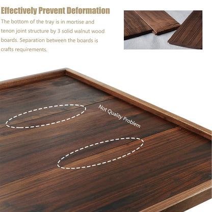 MAGIGO 34 x 34 Inches Extra Large Square Black Walnut Wood Ottoman Tray, Serve Tea, Coffee Classic 2.8 Feet Wooden Decorative Serving Tray