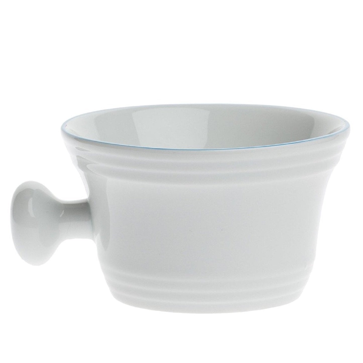 Hand-Painted Light Blue Porcelain Shaving Mug for Lathering
