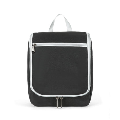 Della Gao Black Water Repellent Polyester Hanging Toiletry Bag for Travel