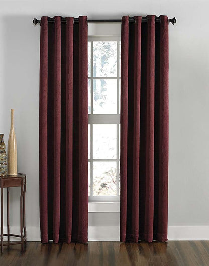 Curtainworks Lenox Grommet Curtain Panel, 50 by 84", Wine.
