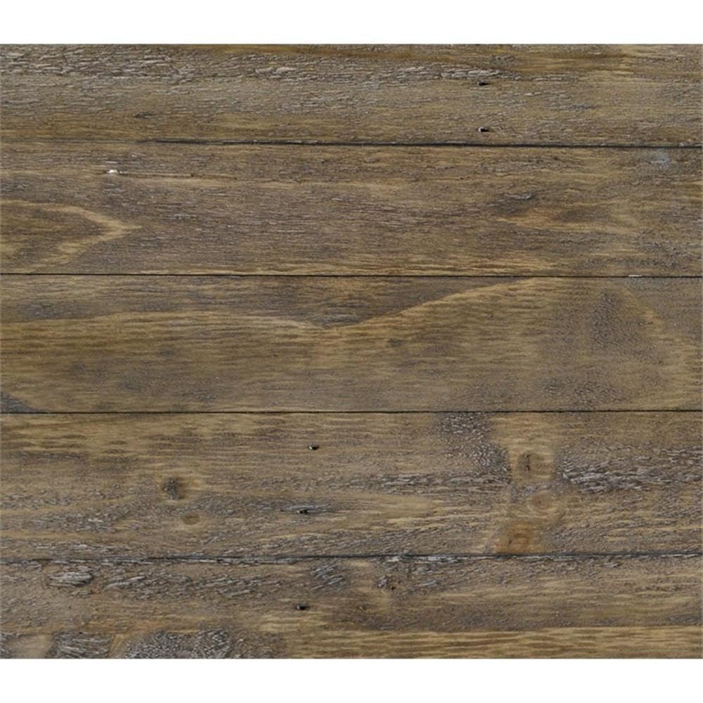 Trent Home 83" Transitional Reclaimed Pine Wood Bench, Weathered Brown Finish, FSC Certified, Hand-Carved Pedestal Base, Rustic Seating for Kitchen, Dining Room or Entryway