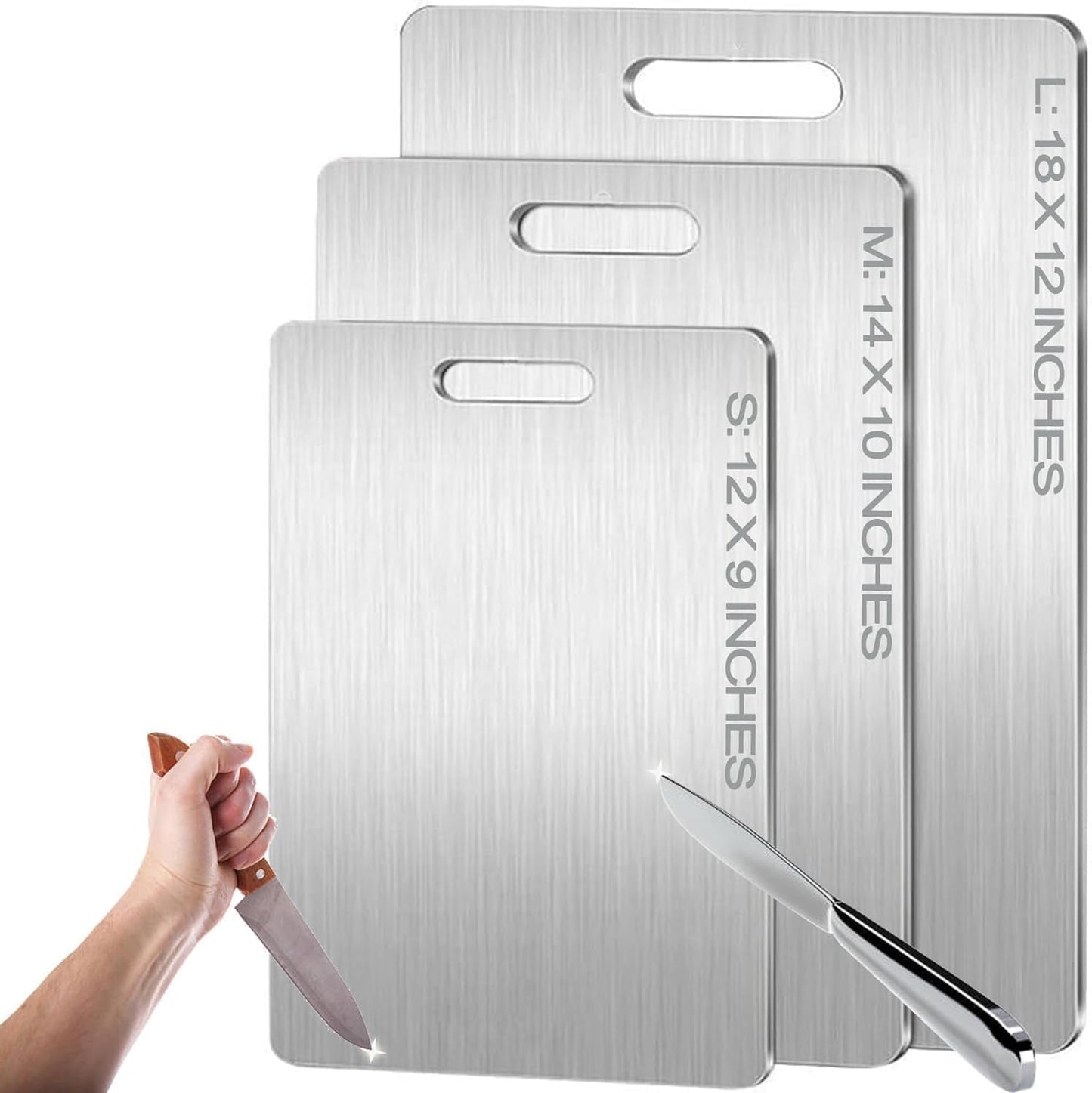 2025 100% 1 Pack (12"L 9"W) Titanium Cutting Board - New Upgrade Pure Titanium Cutting Boards For Kitchen, Double-sided