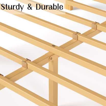 ZIYOO Bamboo Bed Frame Full, Ideal for Bedroom, Guest Room, Apartment & Hotel Use, No Box Spring Needed, Sturdy & Noise-Free Platform Bed with Easy Assembly 14 Inch