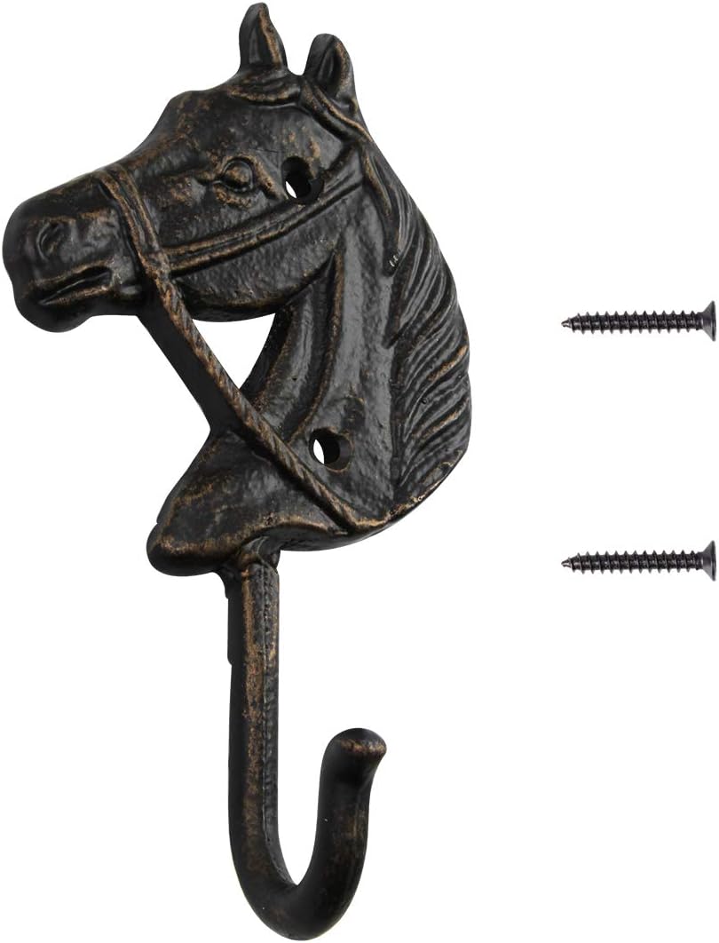 Vintage Wrought Iron Coat Hook Hat Hook, Wall Mounted with Screws Included