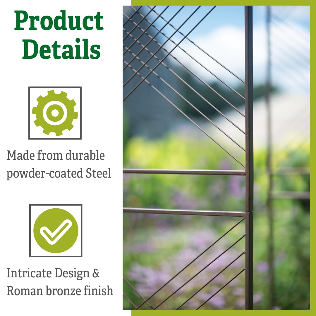 Gardener's Supply Company Modena Arch | Flat Top Garden Arch Made of Durable Powder-Coated Steel Perfect for Garden Entrance or Support for Climbing Plants & Vines
