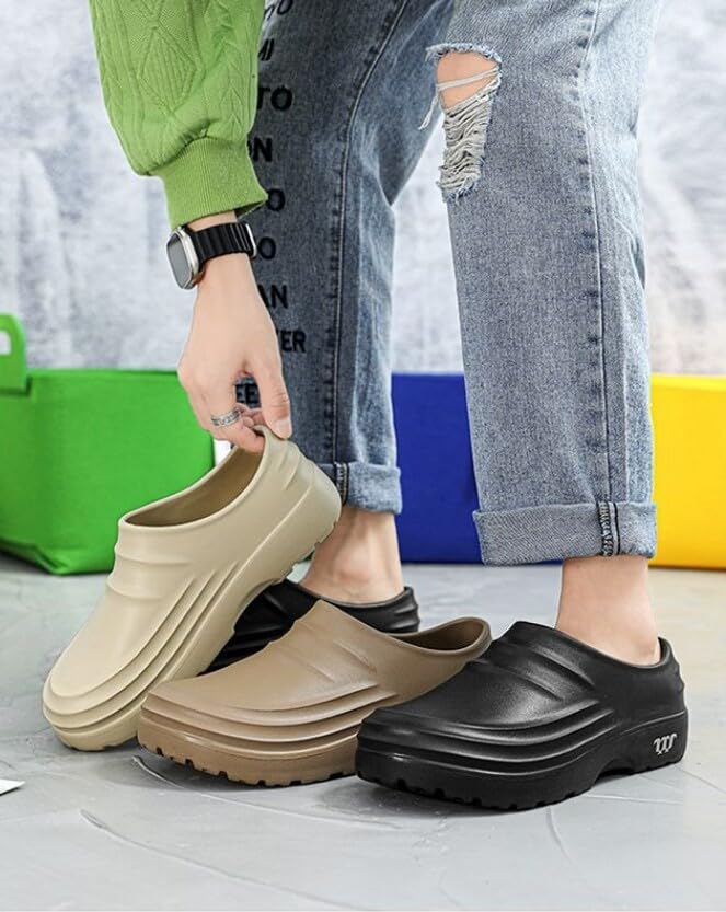 Linen dreams Unisex Armadillo Chef Shoes Non-Slip Oil Resistant Kitchen Work Clogs, Breathable Waterproof Lightweight Safety