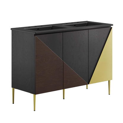 Modway EEI-6667-BLK-BLK Alchemist 48" Double Sink Bathroom Vanity, Black Black