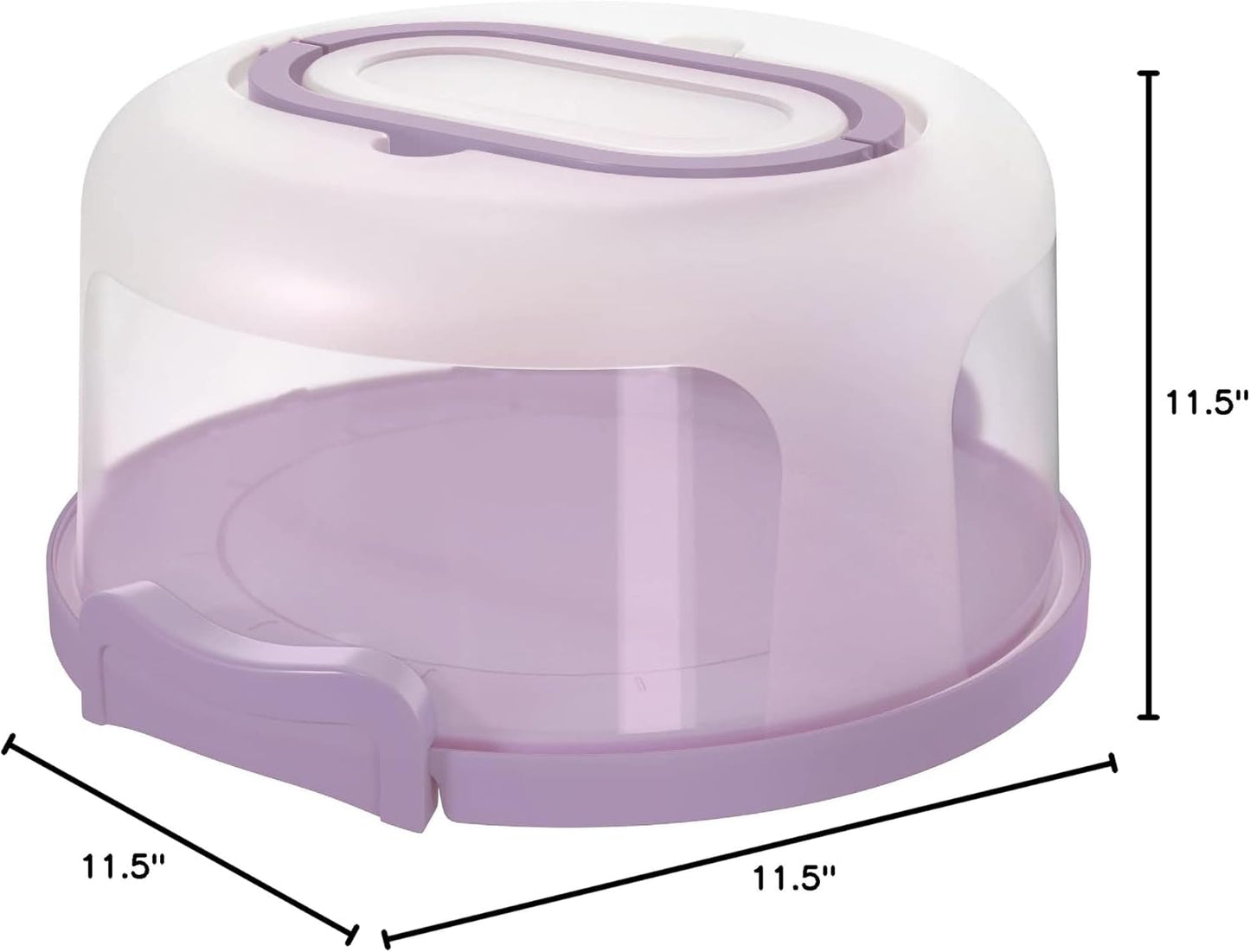 Round Cake Carrier, Two Sided Cake Holder, Portable Cake Stand Fits 10 inch Cake, Lilac