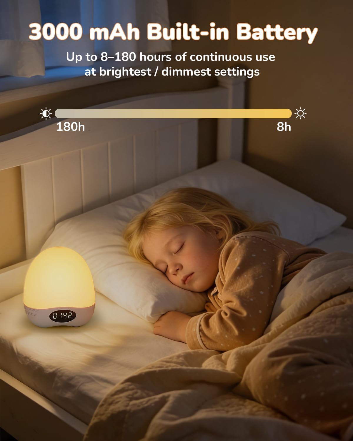 Skiennix Egg Night Light - Portable Rechargeable Baby Lamp with Touch Control & RGB Color Changing, Dimmable Design