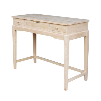 Solid Wood Vanity Table, Unfinished