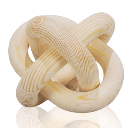EMINGSKY 3-Link Wood Knot Chain Link Coffee Table Decor Boho Natural Wooden Knot Hand Carved Decorative for Modern Farmhouse Home Living Room Bedroom Shelf Decoration (Natural)