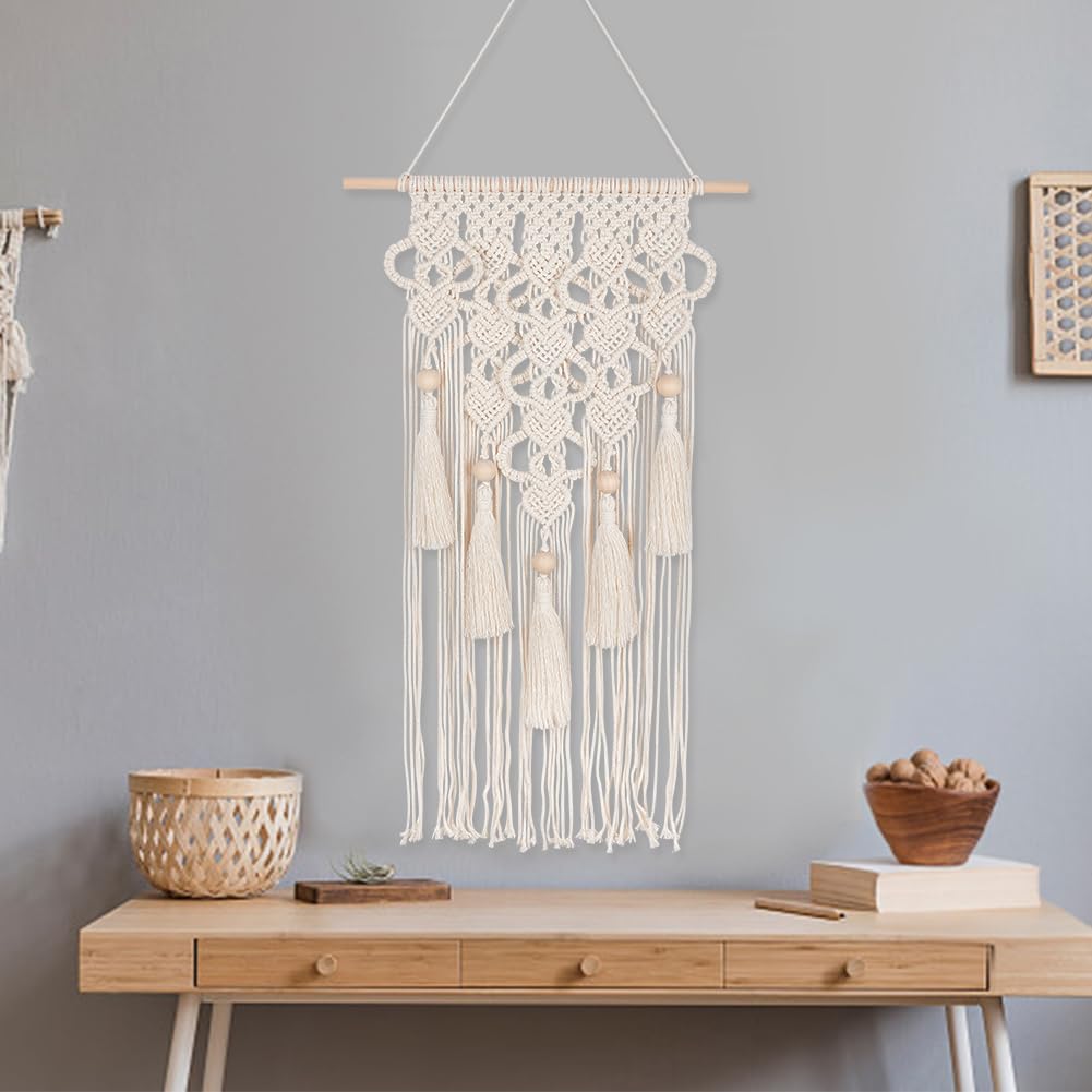FREEBLOSS DIY Macrame Kit for Adults Beginners Bohemian Macrame Wall Hanging Ornament Creative Boho Macrame Wall Art Macrame Tapestry Gift for Mom Girls