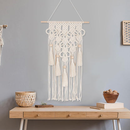 FREEBLOSS DIY Macrame Kit for Adults Beginners Bohemian Macrame Wall Hanging Ornament Creative Boho Macrame Wall Art Macrame Tapestry Gift for Mom Girls