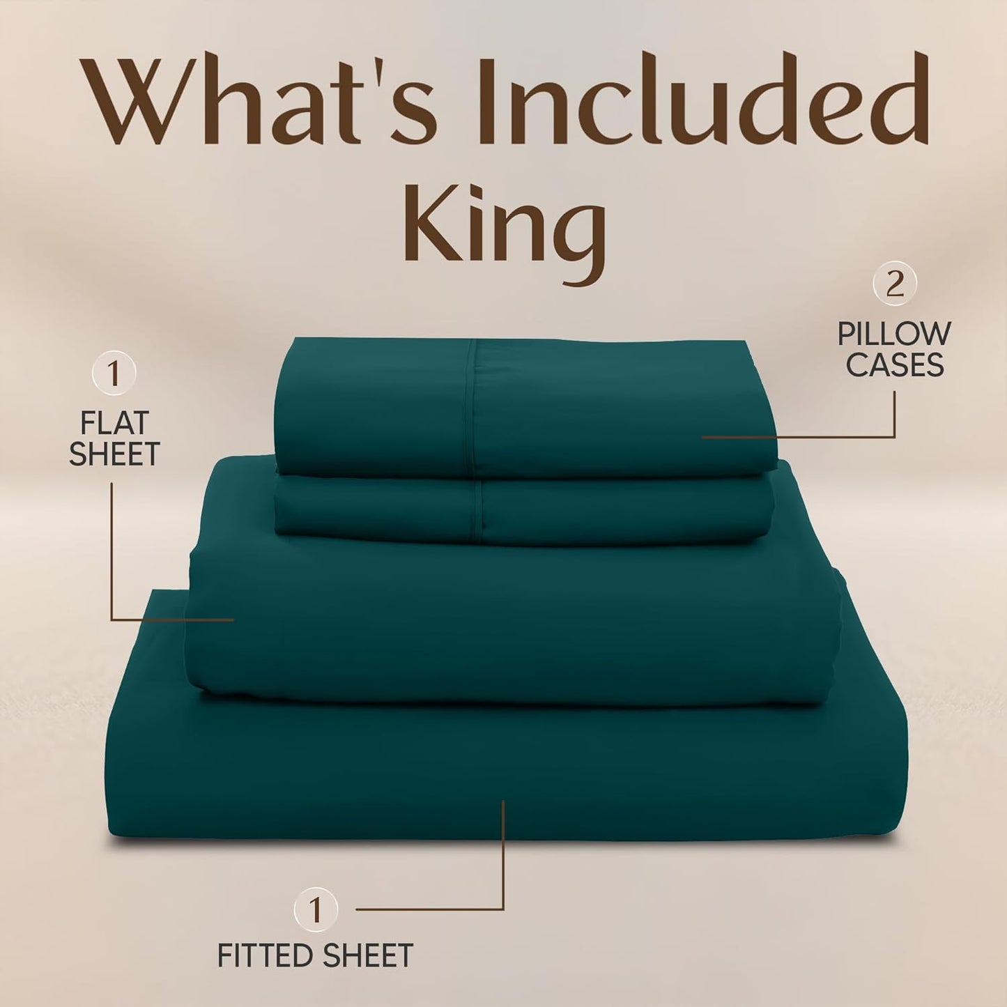 Utopia Bedding King Size Sheet Set - Soft, Breathable Microfiber | 4-Piece in Teal Green, Oeko Tex Certified