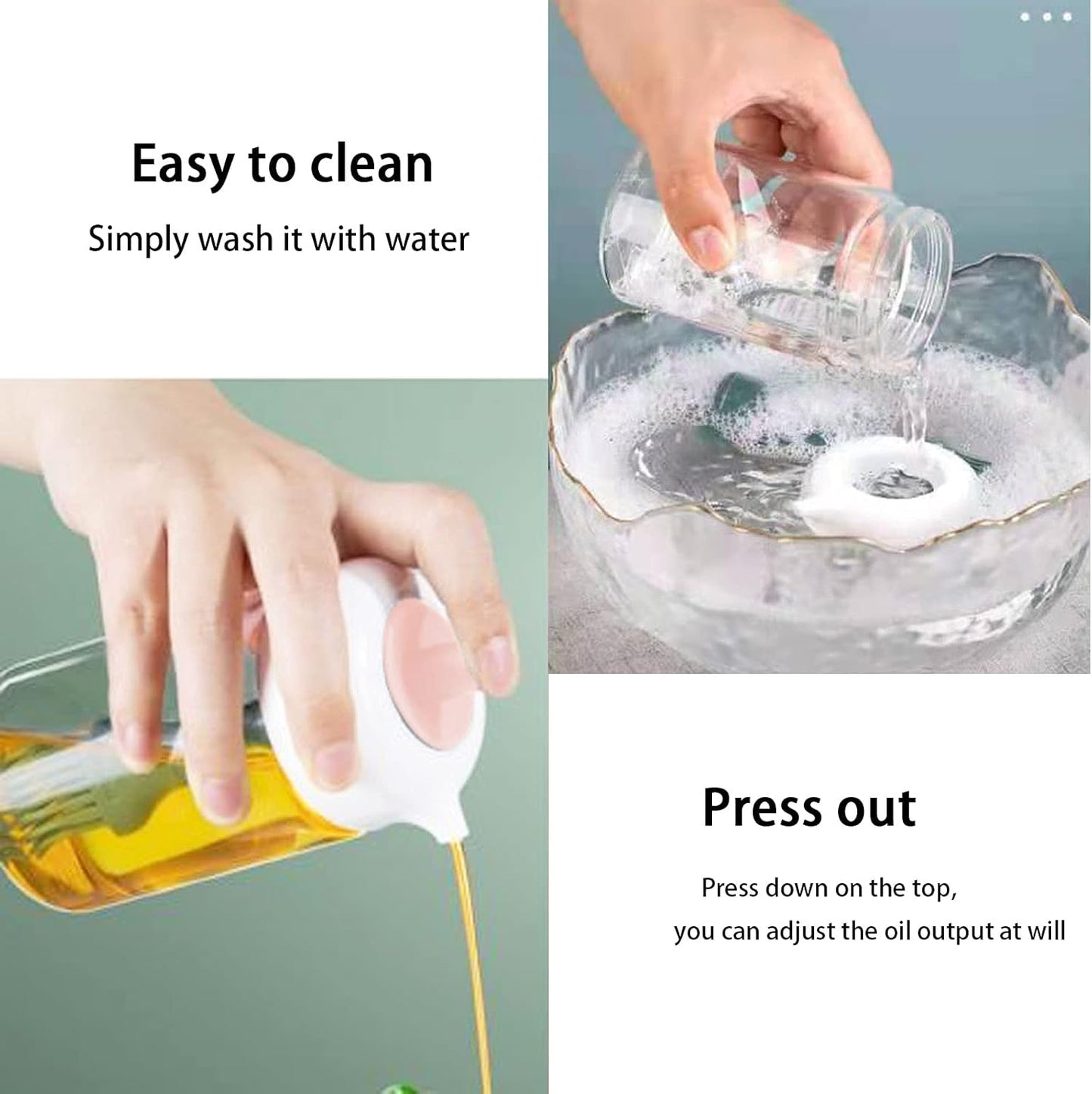 Olive Oil Dispenser Bottle with Silicone Oil Brush, 230ml Oil Container for Cooking, Baking, BBQ, Marinating, PINK