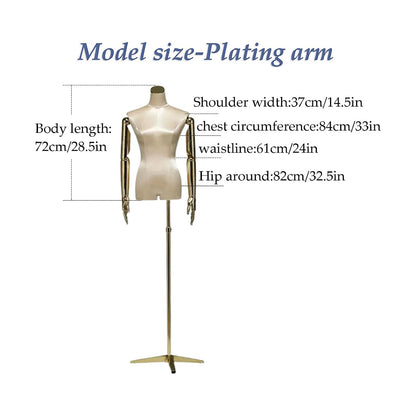 XYIANG Half Body Manikin Height Adjustable Stand Removable Arm Female Mannequin Premium Female Mannequin Torso Easy Care Mannequin (Light Blue A)