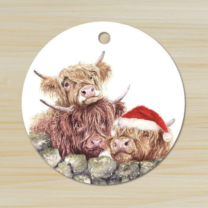 ArogGeld Highland Cows Christmas Ornaments Wedding Anniversary Decor Souvenirs Xmas Tree Keepsake Pendants Adornments