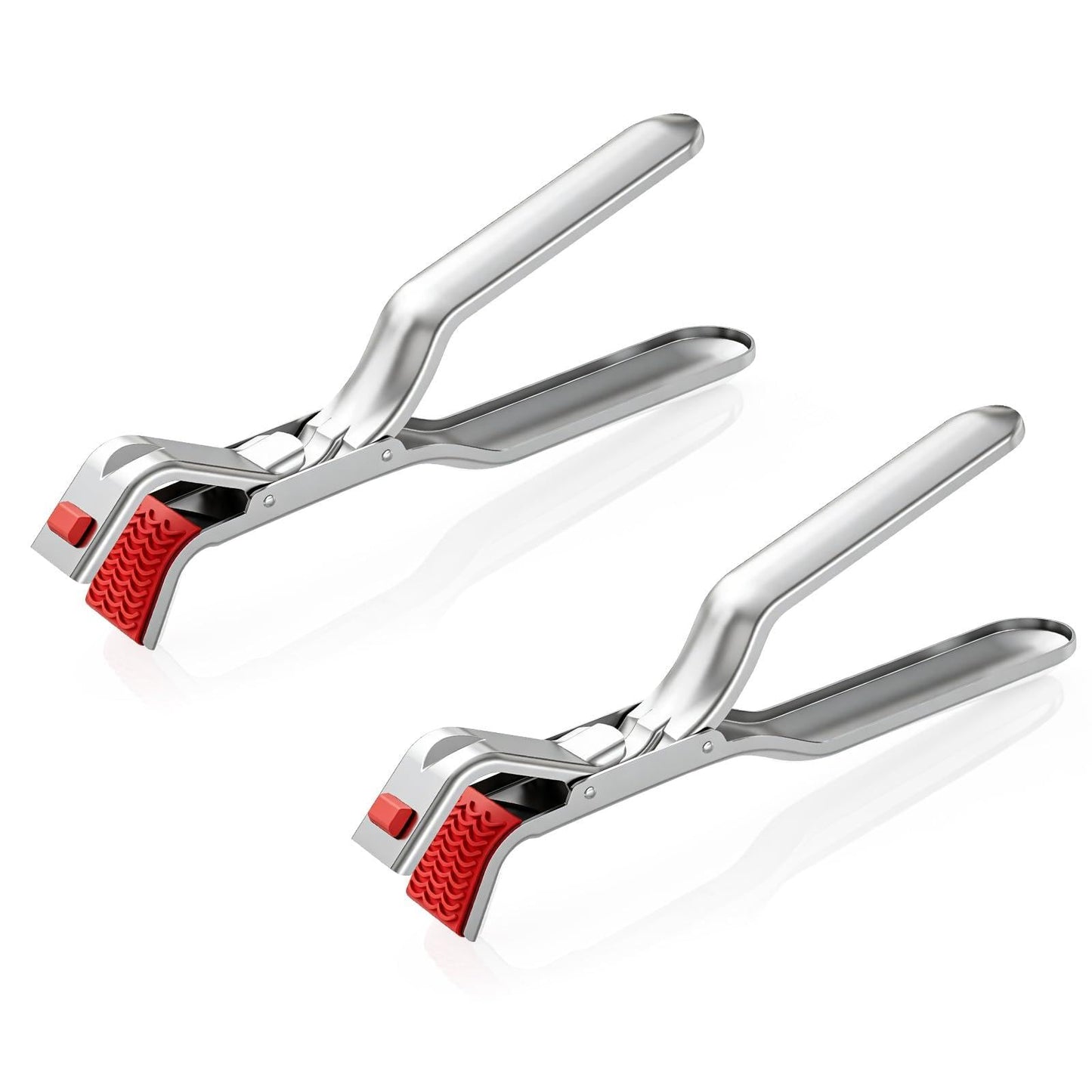 Hot Plate Gripper,Anti Scald Bowl Holder Clip,Multi Function Hot Plate Gripper Clips Tongs Clamp Pot Holder,Stainless Steel Hot Plate Gripper Tongs for Microwave,Pizza Pan,Toaster,Air Fryer,Oven(2PCS)