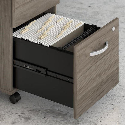 Bush Business Furniture Hybrid 2 Drawer Mobile File Cabinet in Modern Hickory - Assembled