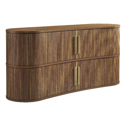 Radcliffe 63" Inch Curved Fluted Sideboard Buffet Cabinet in Walnu
