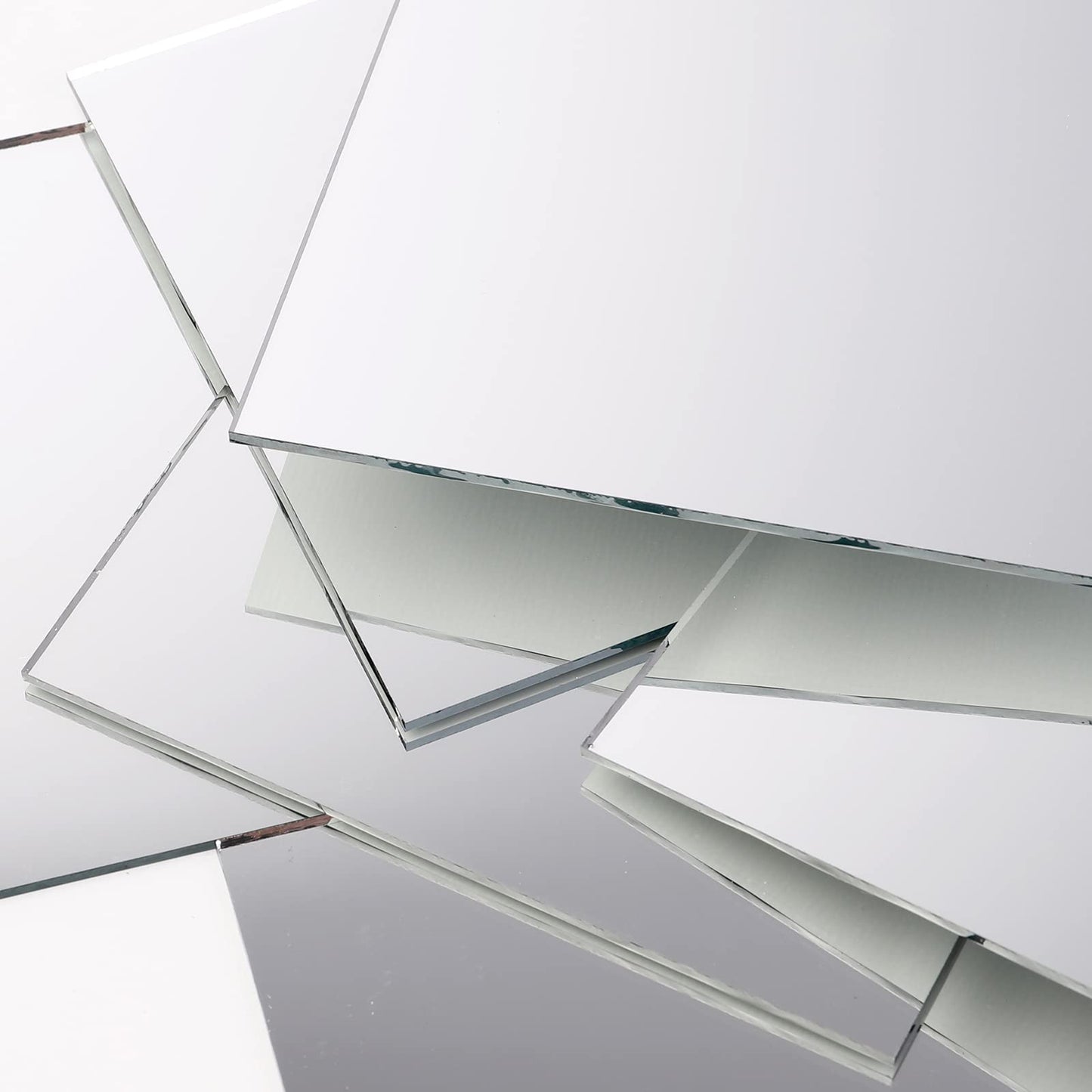 Suwimut 50 Pack Square Glass Mirror Tiles, 4x4 Inch Small Decorative Glass Mirror Squares Bulk for Table Centerpieces, Crafts, Wall, Mosaics, DIY Home Projects, Decorations
