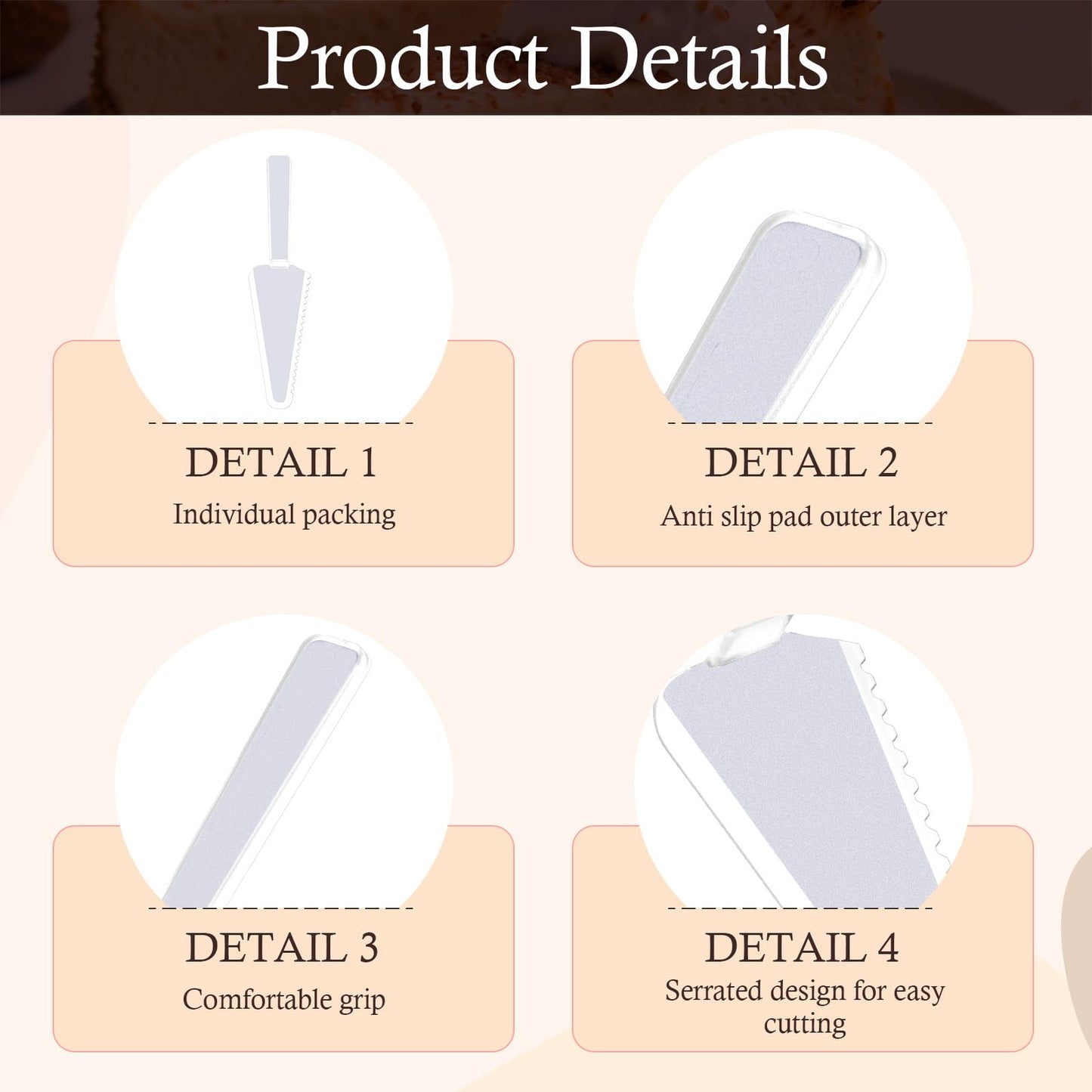 50Pcs 9.1Inch Plastic Disposable Cake Cutter Cake Server Cutting Spatula Knives Pie Pizza Pastry Slicer Serving Utensils for Kitchen Wedding Buffet (Clear)