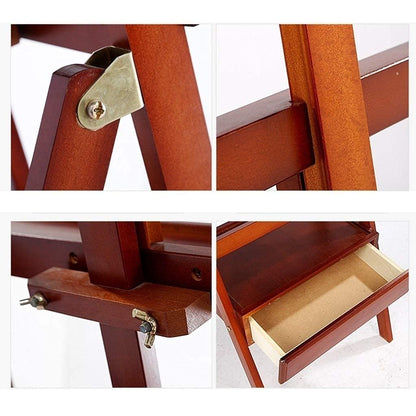 INUUXLG Artist Outdoors Easel Large Storage Drawer Easel H-Frame Beech Wood Easel Multicolor Can Place Canvas Height 100CM B-44 * 43.5 * 153CM