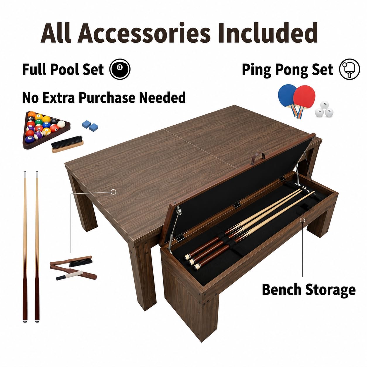ComeWay 63"x40" Board Game Table with Rotating Cup Holders for 4 Players, Gaming Dining Table with Removable Table Top & Non-Slip Play Mat, Multifunctional Table with for DND/Poker/Mahjong/Card Games
