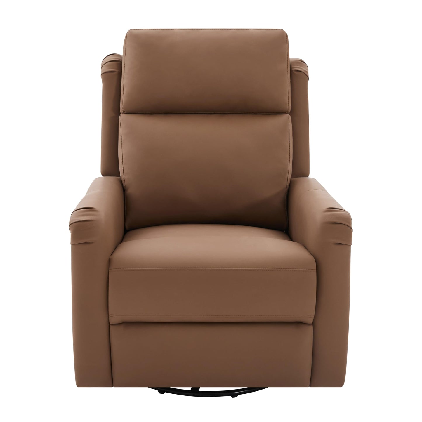 Christopher Knight Home Bailey American Massage Chair Recliner, Manual Swivel Rocker Recliner Chair with Massage and Heat, PU Leather Recliner Chair for Adults, Easy Move Design for Home Office, Brown
