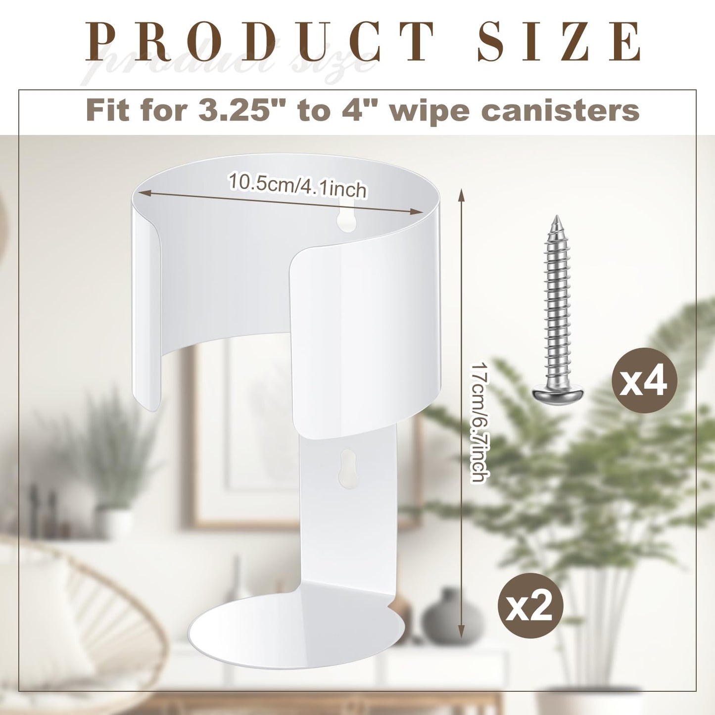 Maxcheck 2 Pcs Wall Mount Wipe Holder Heavy Duty Wall Bracket White Container Dispenser Rack for Makeup Remover Wipes in Rooms Home Office Restroom