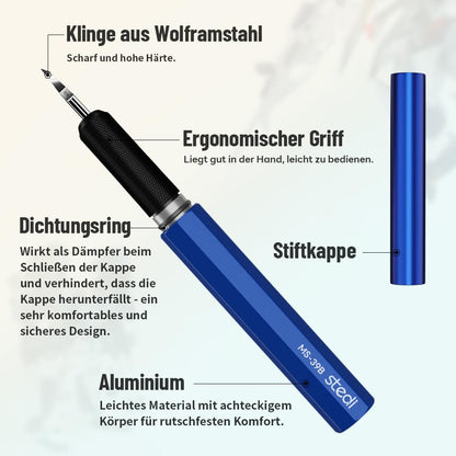 stedi Model Scriber Chisel,Tungsten steel Blades 0.15mm,for Modeling Hobby,RG Scale Model,Gundam Model Kit,for Scribing line, Engraved,Panel line,Resin,Blue