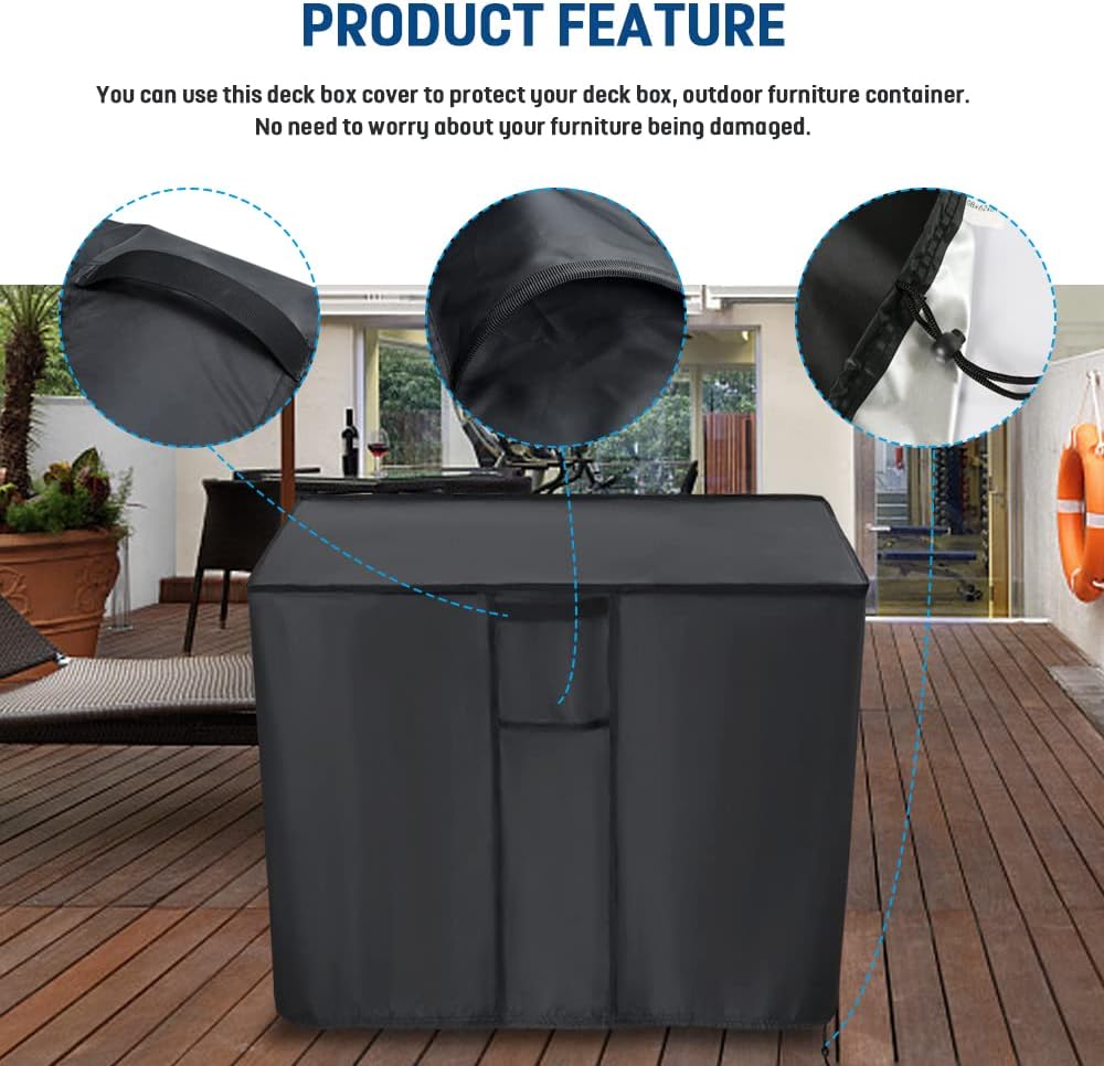 30 (23" 18" 22" inch) Kingling Deck Box Cover, Outdoor Storage Box Cover for Keter Gallon Deck Box Waterproof Outside