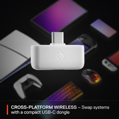 SteelSeries Arctis Nova 5 Wireless Multi-System Gaming Headset — White — Neodymium Magnetic Drivers — 100+ Audio Presets — 60 HR Battery — 2.4GHz or BT — Gen2.X Mic — PC, PS5, PS4, Switch, Mobile