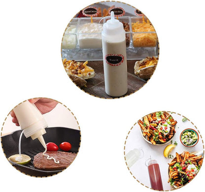 15 PCS 8oz Squeeze Bottles, Plastic Condiment Bottles with Twist On Cap for Sauces and Paint