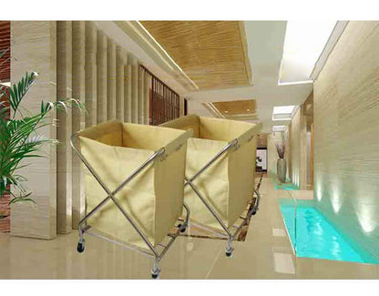 Yellow Heavy Duty Laundry Sorter Cart with Removable Bags and Wheels