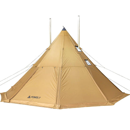POMOLY Tipi Tent Camping Hot Tents, Bromance 70 Pyramid with 3 Stove Jacks for 2-4 Person Hiking Hunting (with Inner Tent)