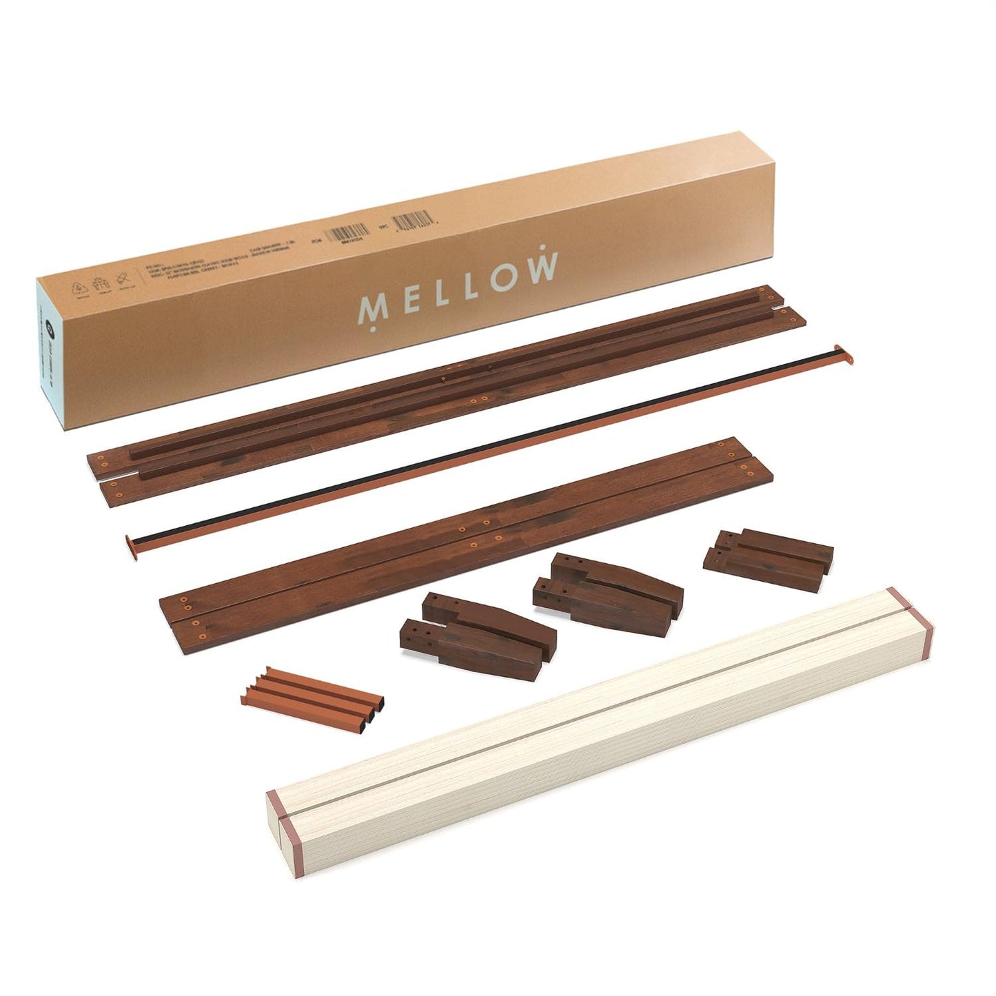 Mellow Naturalista Classic - 12 Inch Solid Wood Platform Bed with Wooden Slats, No Box Spring Needed, Easy Assembly, Queen, Espresso