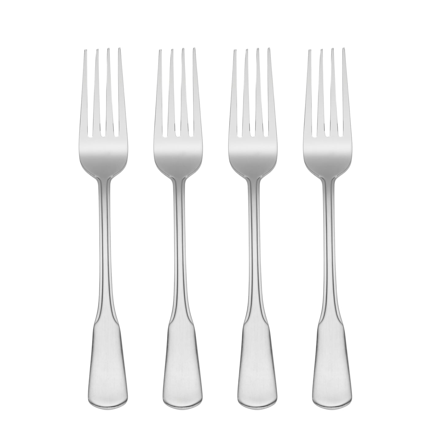 Oneida Silverware Set, Colonial Boston Everyday Dinner Forks 4-Piece Flatware Set, Service For 4, 18/0 Stainless Steel, Rust Resistant, Dishwasher Safe, Utensils Sets, Dinner Fork (Silver, 4 Piece)