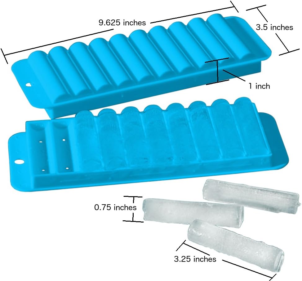 4 Plastic Ice Tube Making Trays for Water Bottles, 2pc Sets