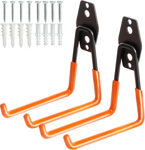 KURUI Heavy Duty Wall Hook - Versatile Tool & Hose Holder | 2 Pack Metal Garage Organizer