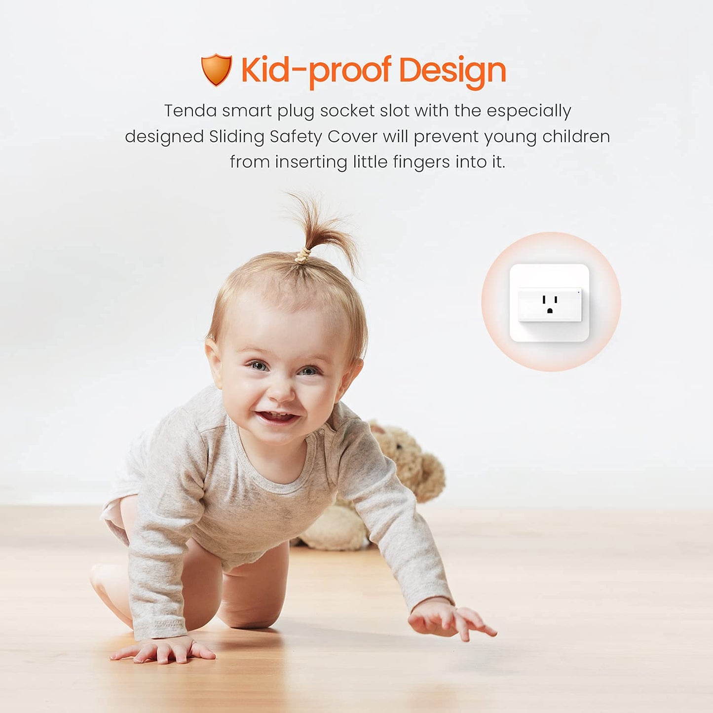 TENDA SP6 Smart Plug WiFi Outlet Switch, Works with Alexa & Google Assistant for Voice Control, Remote Control via App, Timer & Schedule Function, 15A Easy Install, Compact Design, FCC ETL Certified