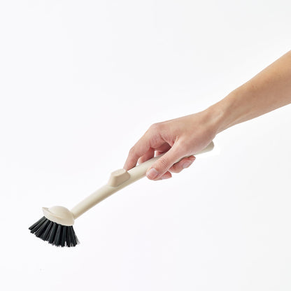 Earth & Mango Magnetic Dish Brush & Scraper, Snaps to Sink, Non-Scratch, Dishwasher Safe, Dish Scrubber – Warm Sand Beige